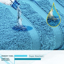 Luxury Bath Sheets Zero Twist Cotton 600 GSM (90 x140cm) Thick & Plush Hotel Quality Large Pool Spa & Hotel Bathroom Bath Towels | Pack Of 1 Teal Blue