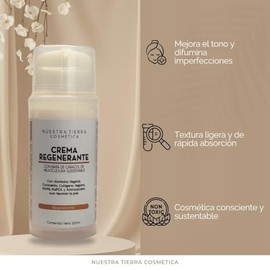 Nuestra Tierra Cosm?tica Crema Regenerante con Baba de Caracol, Alanto?na Vegetal, Consuelda, Col?geno Vegano, Karit?, Napca y Amino?cidos, 100ml, Hid