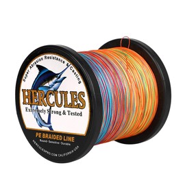 HERCULES Línea de Pesca Trenzada, 500 m, PE Dyneema 8 hebras, para Todo el año, Multicolor, 120lb/54.5kg 0.58mm
