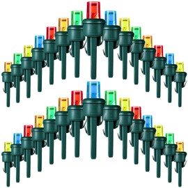 Honoson 180 Count 5 mm Winter LED Replacement Bulbs Bulk Wide Angle Winter LED Light Bulbs String Replacement Festival Light Garland Outdoor Tree Home Decoration (Green Base with Multicolor Bulb)