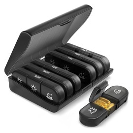 Organizador de Pastilla, Pastillero Semanal con 21 Rejillas y Caja Organizada Portátil para Viaje