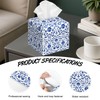Blue Flowers Tissue Box Holder,Cube Tissue Box Cover Holder,Leather Facial