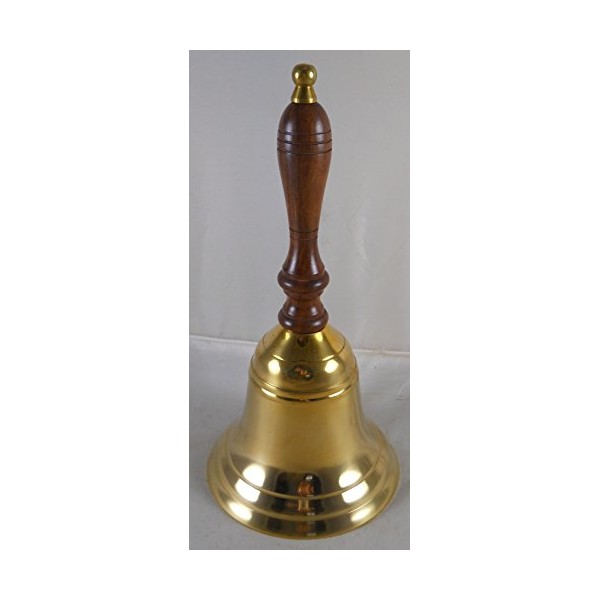 Solid Brass School Bell w/ Wood Handle ~ School Bell