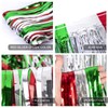 LOLStar Foil Fringe Curtains - 3 Pack Red, Silver, Green
