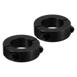 PATIKIL Bore 28mm Double Split Shaft Collar 48mm OD 26mm Thickness, 2 Pack 45#Carbon Steel Locking Collar Clamp Style with Set Screw for Machine Tools Industry, Black