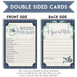 Amanda Creation Little Stinker Cute Skunk Boy Baby Wishes Cards 20, 4"x6" - Fun Activity for Baby Showers - Keepsakes Last Generations - Fill-In, Double-Sided Cards