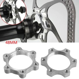2Pcs Bike Freewheel Threaded Hub Disks 48MM Flange Adapters for 6-bolt disc brake rotor Universal