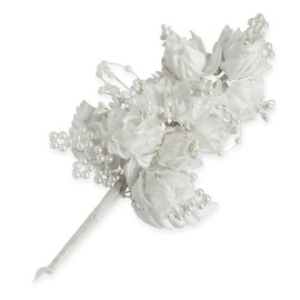 Expo International Vintage Bridal Tulip with Pearls Spray | White