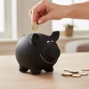 1 x ceramic piggy bank, black, blackboard varnish for labelling,