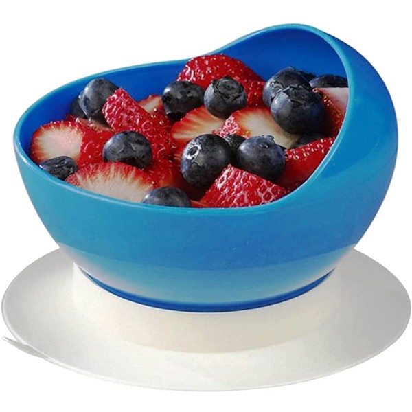 SP Ableware 745340000 Maddak Ableware Scooper Bowl with Suction Cup Base, Blue