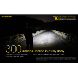 Nitecore Tiki LE Keychain Flashlight, 300 Lumens USB-C Rechargeable with Red Blue Light and LumenTac USB Cable