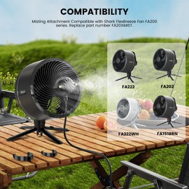 Misting Attachment Compatible with Shark FlexBreeze Mister Fan FA20XMIST FA222 FA202 Replacement for Instacool Fan Mister Hose Accessory- Lower Temperature and Double Reinforcement Design