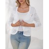 REDHOTYPE Women's 3/4 Sleeve Cardigan Open Front Cropped Shrugs Summer