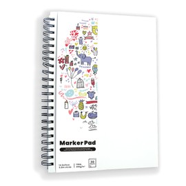 Sketchbook A5, Alcohol Marker Paper Pad Double Sided Bleedproof Sketch Pad 200GSM Smooth Drawing Paper Art Book, 30 Sheets/60 Pages Art Paper Spiral Sketchbook for DIY Drawing (A5)