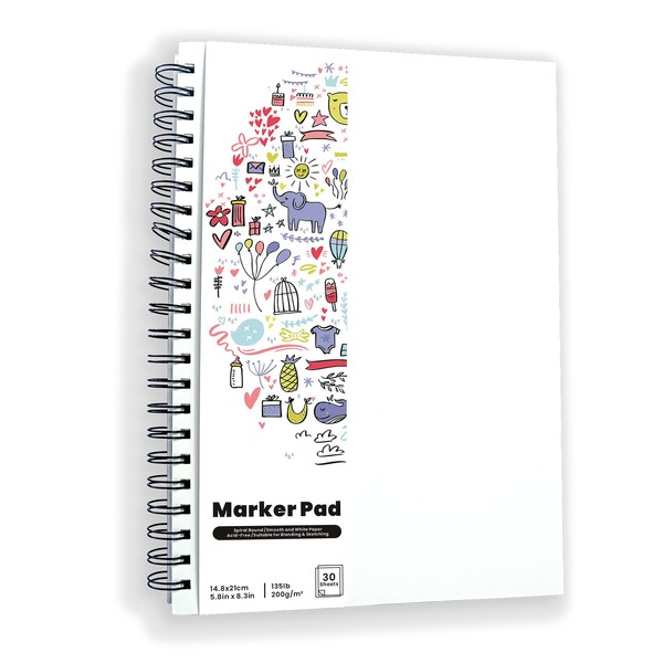 Sketchbook A5, Alcohol Marker Paper Pad Double Sided Bleedproof Sketch