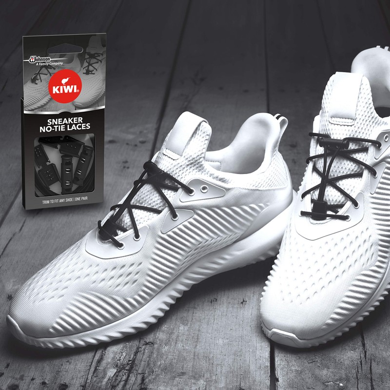 KIWI Sneaker No-tie Shoe Laces, White, One Size Fits All,