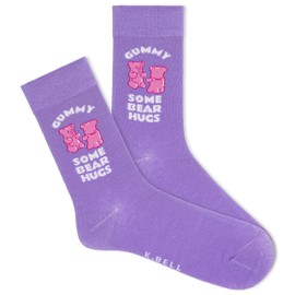 K. Bell Socks Women's Crew, Gummy Bear (Purple), 4-10