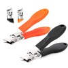 2Pcs Toe Nail Clippers for Thick Nails, Oblique Wide Mouth Splash-Proof Nail Cutter, Heavy Duty Sharp Nail Clippers Set for Men, Suitable for Elderly Men and Women (Orange and Black)