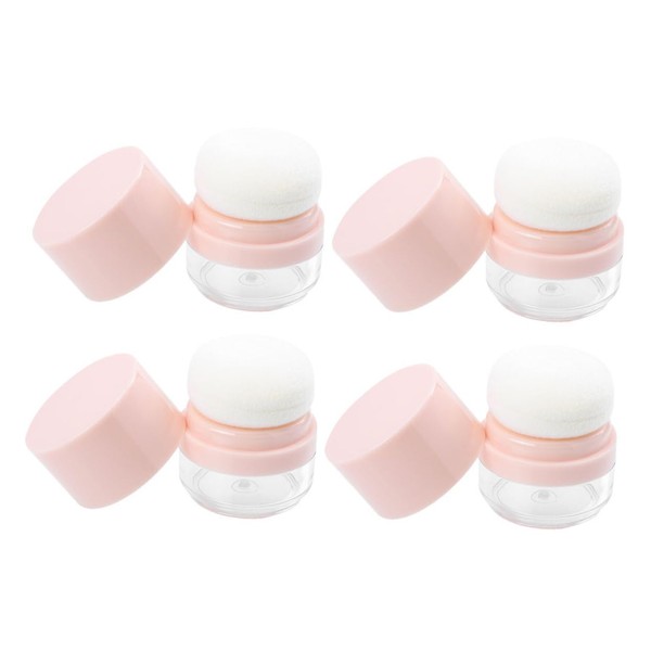 KONTONTY 4pcs Portable Loose Powder Holder with Puff Travel Makeup
