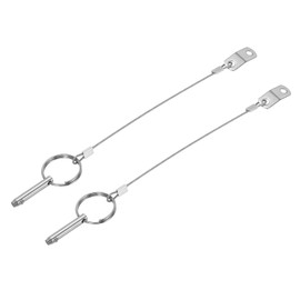 PATIKIL Marine 316 Stainless Steel Quick Release Pin 2 Pack Bimini Top Pin Usable Length 1" Drop Cam & Spring Boat Hardware with 6" Lanyard for Deck Boat Bimini Top