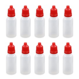 Boguish 10 Pcs Dropper Bottles, 15ml/0.5 oz Empty Squeezable Small Mouth Dropper Bottle, Liquid Dropper Bottle with Red Cap