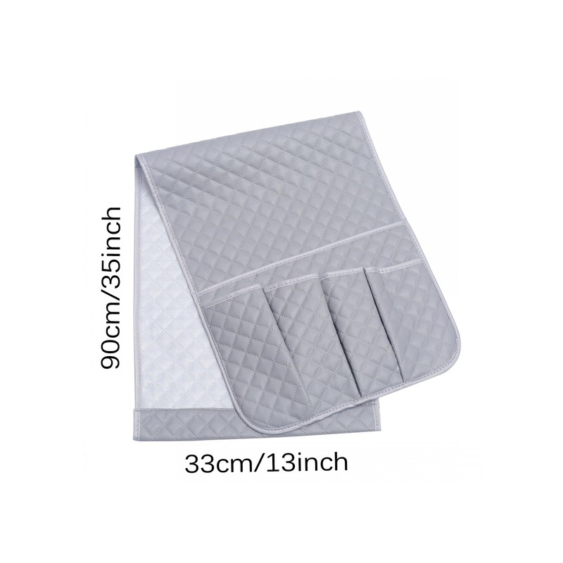 Jaugufiy PU Leather Sofa Armrest Organizer Couch Arm Storage Bag