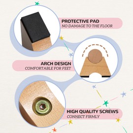 Kangaroo Hoppers Beech Wood Balance Beam for Kids, and Adults, Home Use Gymnastics Beam, Enhance Balance, Ankle Foot Strength, Physical Therapy for Plantar Fasciitis Relief