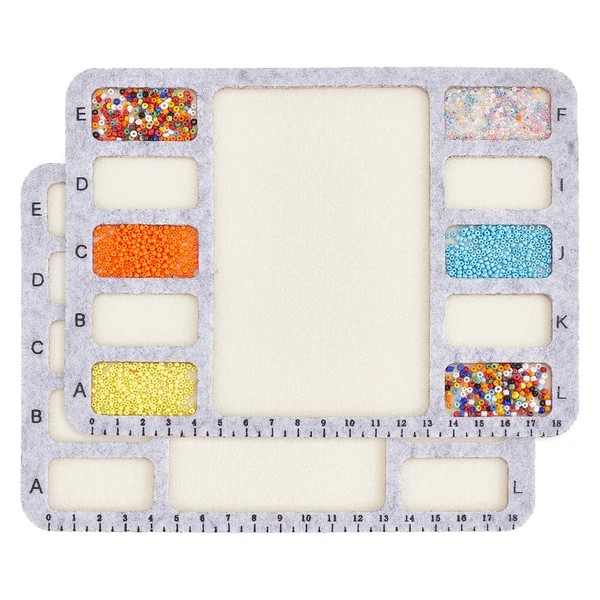 BENECREAT 2Pcs Felt Beading Mat, Rectangle Felt Bead Design Boards