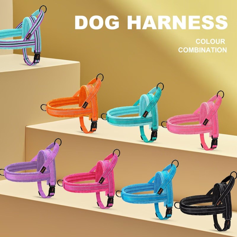 Didog Soft Flannel Padded Dog Vest Harness, No Pull/Quick Fit