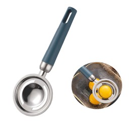 Egg Separator, Egg Yolk Separator, Stainless Steel, Egg Yolk Separator, Protein Separator with Handles, Suitable for Kitchen, Home, Hotel, Restaurant (Green)