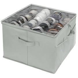 XHGWJSX Foldable Shoe Organizer for Closet, Shoe Storage Box with Transport Cover, Space Saving Shoe Box Organizer Fit 16 Pairs, Fabric Shoe Storage Organizer Entryway