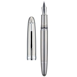 Asvine J16 Solid Titanium Fountain Pen Jowo Fine Nib Piston Fill Ink Window Design with Wrench and Pen Box