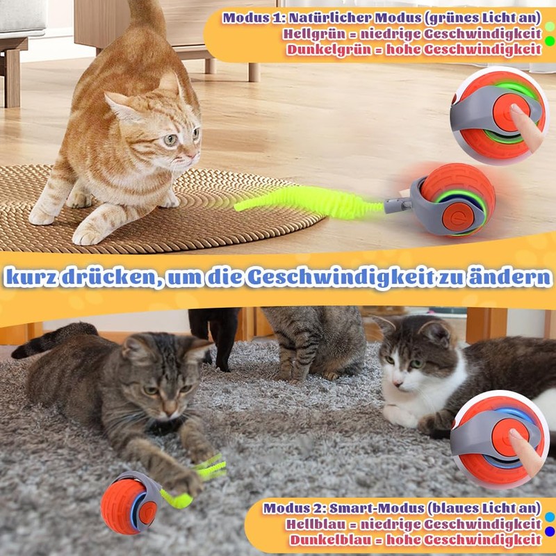 Electric Cat Toy, Interactive Cat Toy, Self-Activity Rolling Ball, Interactive