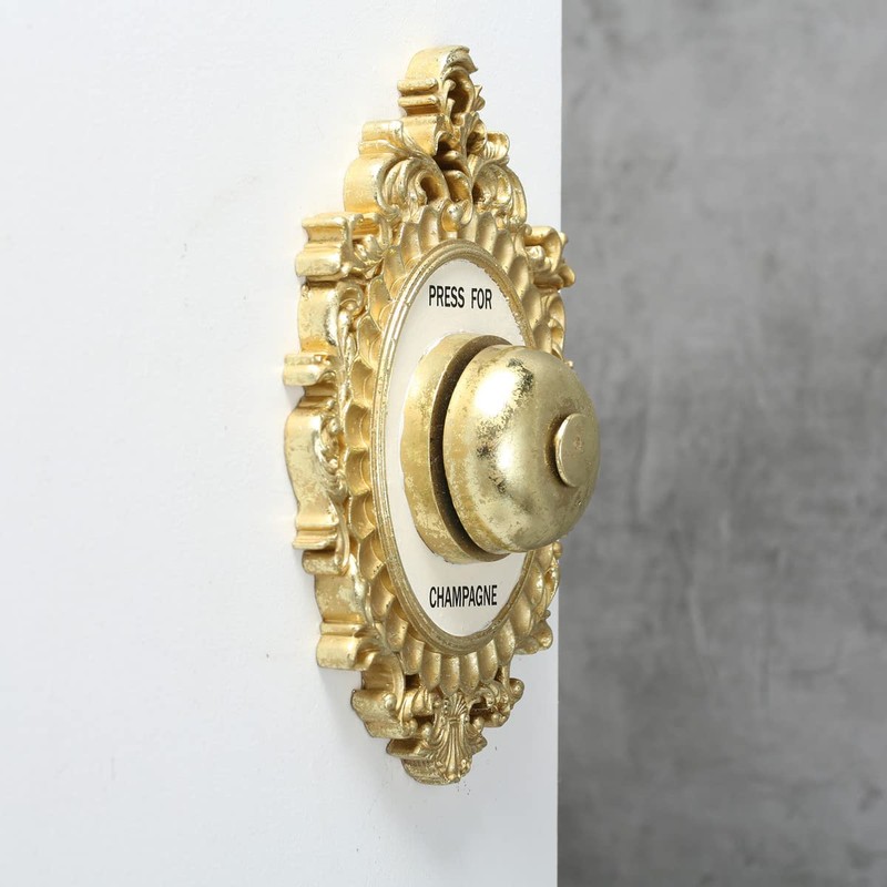 Wall Object Bell Champagne Gold Resin Height 23 cm