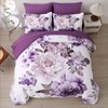 Dintszyayue Purple Floral Comforter Set Queen 7 Pieces Bed in