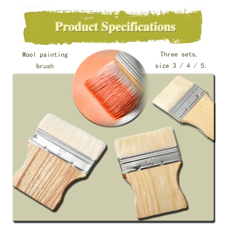 ZBJBinCH Wide Flat Paint Brush with Maple Handle, Flat Paddle