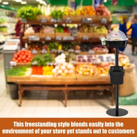 Wonderjune Sample Stand Black Metal Demo Stand Food Service Sample Display Stands for Grocery Store Bar Bakery,11" Dia x 43.3" High