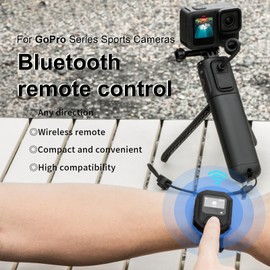 Bluetooth GPS Remote Control for Insta360 X5/X4/X3/Ace Pro 2/Ace Pro/GO3S/GO3 Cameras Accessories 25 m Range Precise Motion Tracking Intelligence Bracelet Bicycle Mount (for GoPro (without GPS))