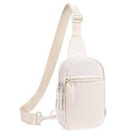 CHOLISS Fanny Packs for Women Crossbody Bags, Small Sling Backpack Travel Bag Nylon, Beige