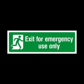 25x Exit for Emergency Use Only 300mm x 100mm - Plastic Sign (EE14)