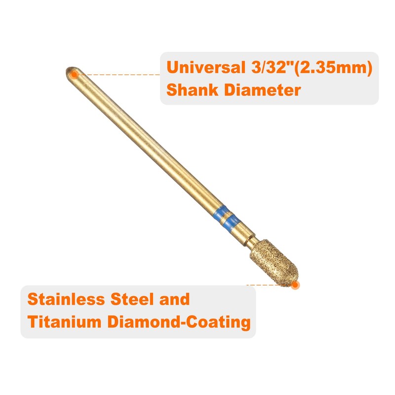 sourcing map 6pcs 120-140 Grits Diamond Grinding Bit 3.5mm Cylindrical