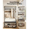 72 in Freestanding Coat Rack with Shoe Bench 2-Tier Storage