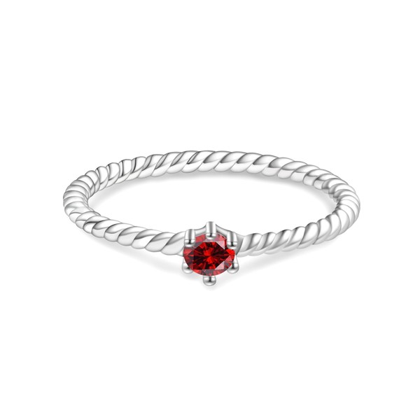 Tufeney Stackable Birthstone Rings Set for Women: 925 Sterling Silver