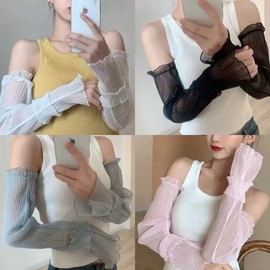 Driving Cool Arm Sleeves - UV Protection for Women, Internet Celebrity Ice Silk Arm Sleeves Size/Pink 10ea