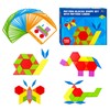 155 PCS Wooden Pattern Blocks Set, 24 Double-Sided Design Cards(48