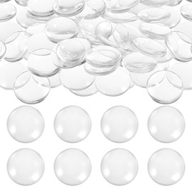 Elegaperma 50pcs 25mm Glass Cabochons, Clear Glass Cabochons for Jewelry Making Photo Cameo Pendants, Necklaces DIY Crafts