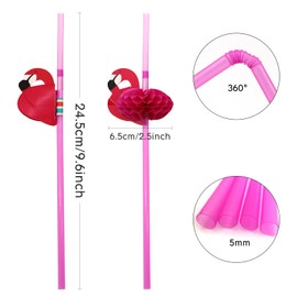 BLUE TOP Flamingo Drinking Straws Cocktail Straws 9.65 Inch 100 PCS, Red Flamingo Drinking Straws for Cocktail,Milkshake,Juice, Decoration & Add Atmosphere for Valentine's Day, Parties,Bar