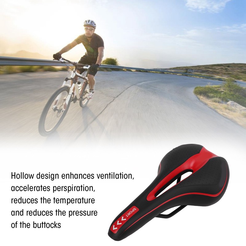 Bike Saddle Steel Adjustable Shock Resistant Hollow Mountain Bike Seat