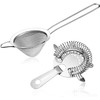 2pcs Fine Mesh Strainer with Handle Cocktail Strainer Stainless Steel