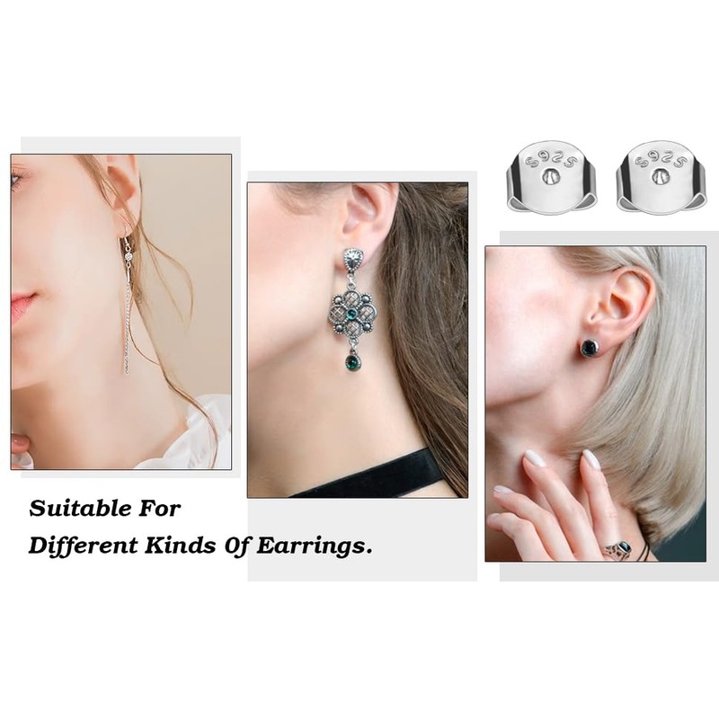 TOAOB 30pcs Earring Backs 925 Silver Butterfly Style Safety Backs
